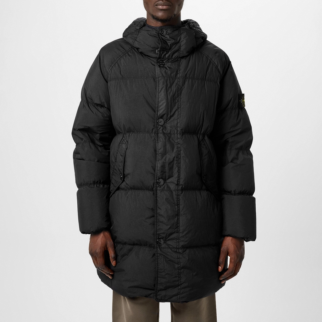 Stone Island Crinkle Puffer Coat - Black V0029